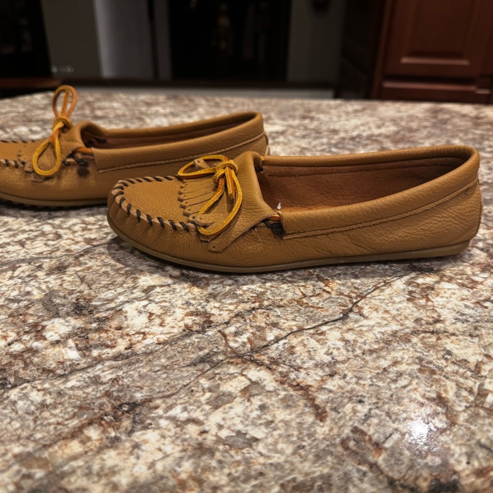 Minnetonka Mustard Moccasins